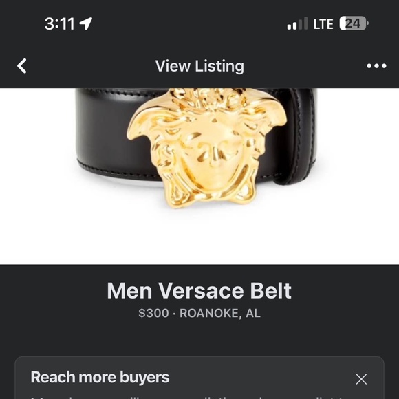 Authentic MenVersace Belt